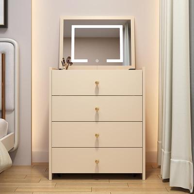 主卧梳妆台折叠一体卧室小户型化妆台床头斗柜简约化妆桌镜子翻盖