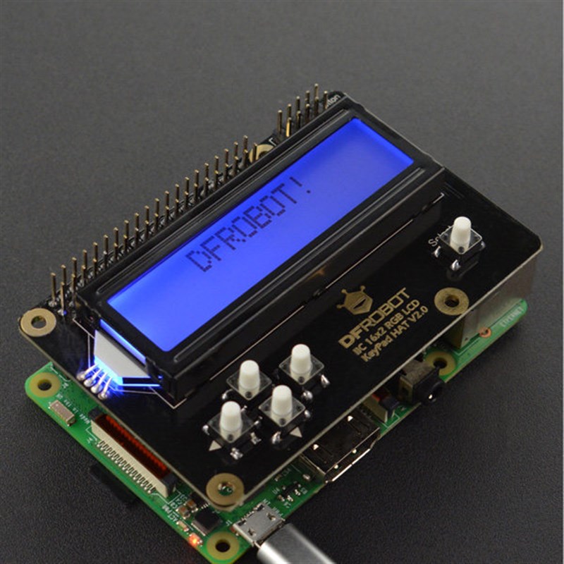 树莓派RGB LCD1602按键扩展板彩色底