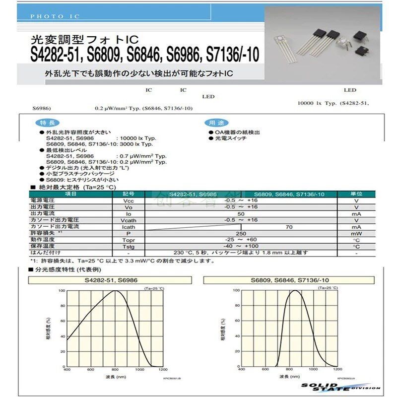 红外线抗干扰接收管S6809光探测带调制光电IC传感器自控发射传感