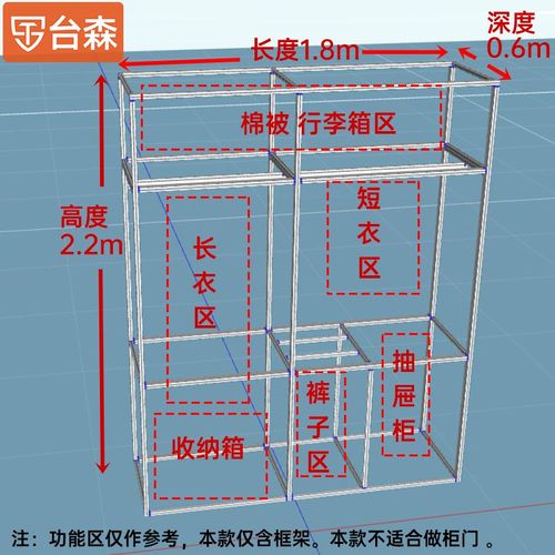 铝型材衣柜框架铝合金衣橱架子2040铝材3030组装定制衣帽间开放式