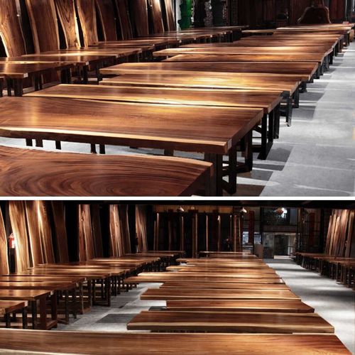 胡桃木大板茶桌实木茶台整块无拼接桌椅组合原木办公桌会议桌画案