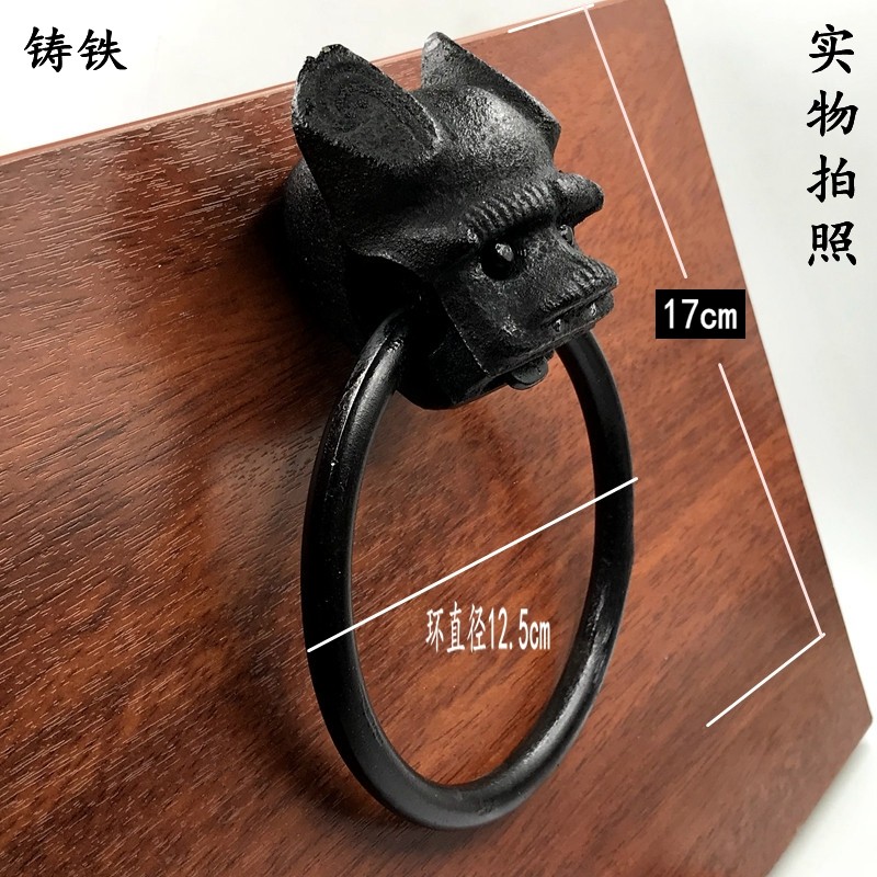 中式铁活仿古四合院古建铸铁狮子头虎头大门把手门钹拉手拉环