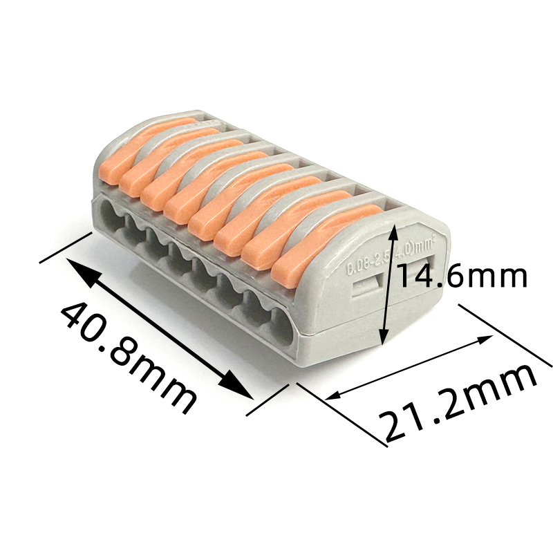 只PCT-218一进七出电线连接器快速接头接线端子并线器铜芯