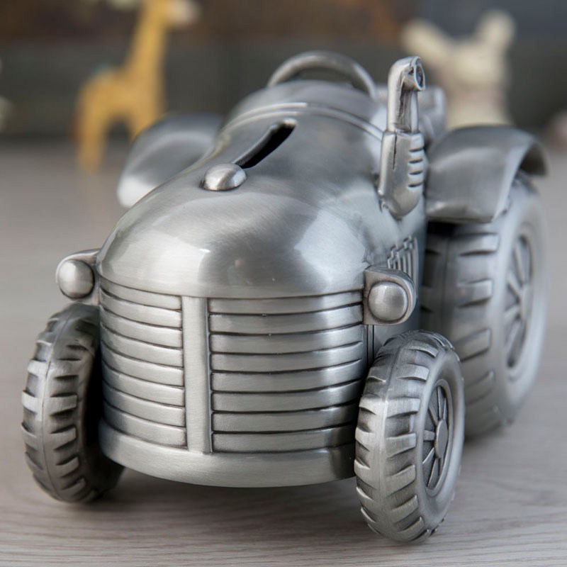 金属创意小四轮拖拉机存钱罐播种机零钱储蓄罐家具装饰品小孩礼品