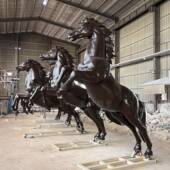 厂家直销铜雕马雕塑大型铸铜动物跃马雕塑摆件园区景区装 饰