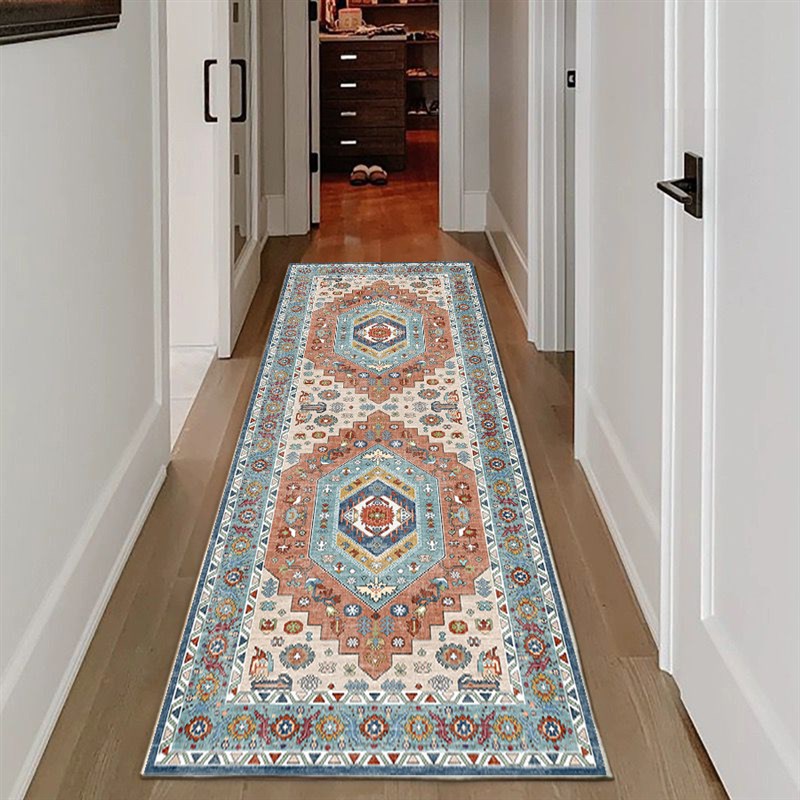 入户门地毯复古风格吸水耐脏家用过道门厅玄关地垫定做大门口地毯