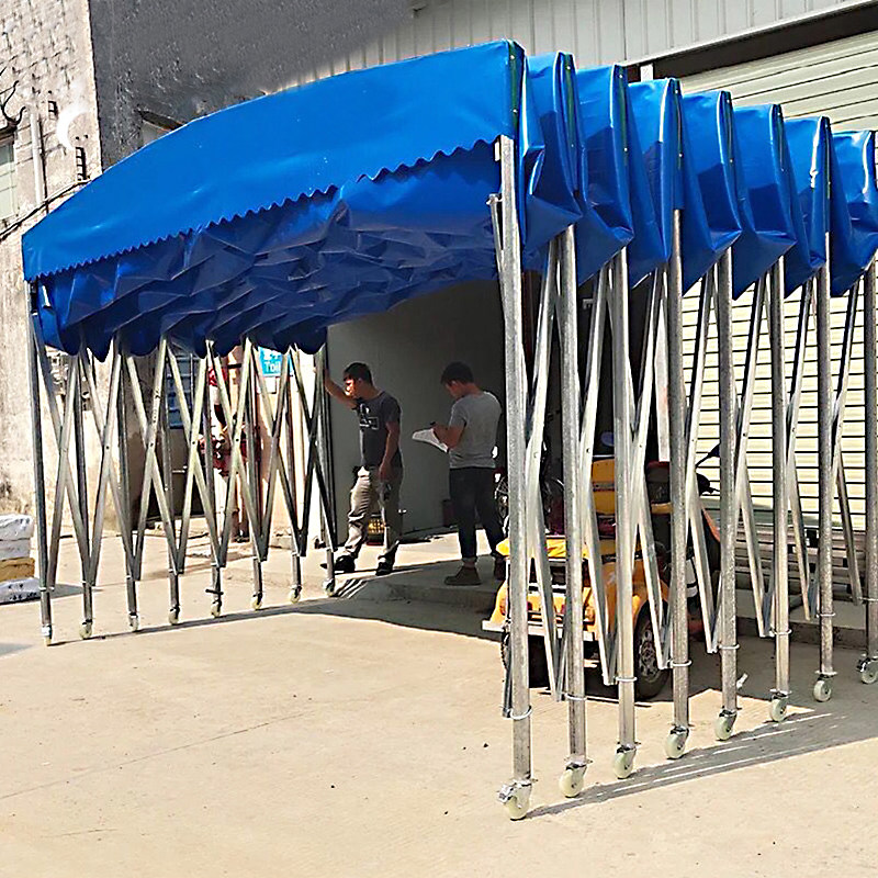 遮阳蓬推拉蓬移动伸缩停车棚学校帐篷洗车隔离测温通道雨棚油帆布