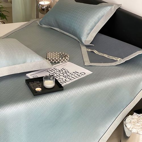 可机洗汉方凉席冰丝席三件套可水洗折叠1.5m1.8m床夏季床笠空调席