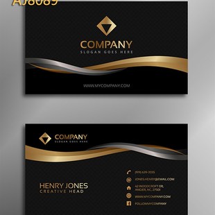 土豪金名片制作印刷定制高端黑色简约金色设计商务拉丝大气0565号