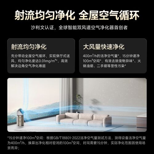 追觅PM20除甲醛空气净化器适用于全屋与新房