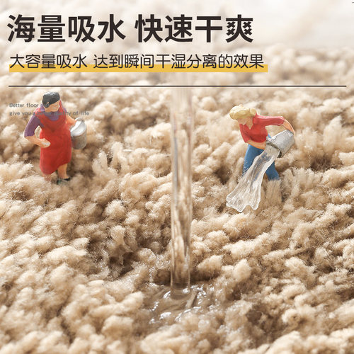 卫生间地垫酒店浴室进门脚垫子家用门垫卧室地毯浴室门口吸水地垫