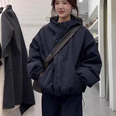 夹棉加厚连帽棉服女短款2025年新款百搭小个子爆款冲锋衣冬季外套