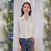 衬衫 &白鹿语纯色衬衣翻领拼接蕾丝长袖 WBY20028 晶晶姐妹专属