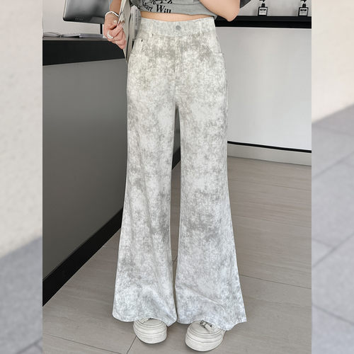 【晶晶姐妹专属】&白鹿语扎染肌理微喇牛仔裤百搭复古女裤YU50292