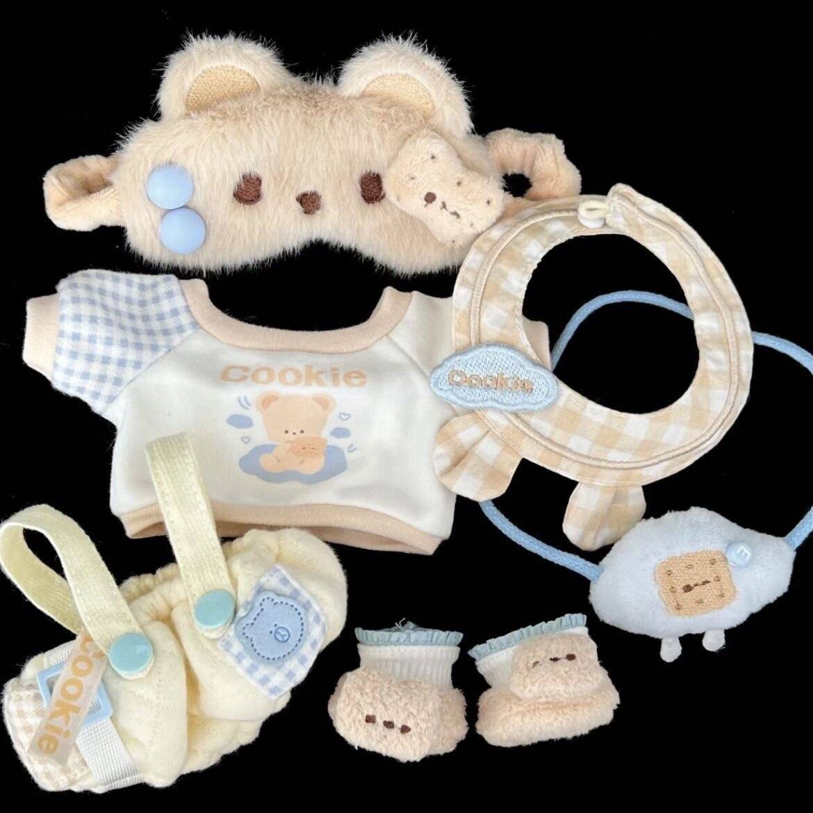 欢迎小狗小熊饼干20cm娃衣棉花娃娃20cm娃衣套装可爱玩偶公仔换装