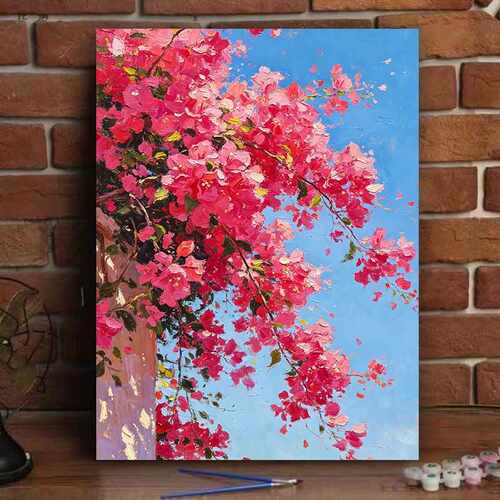数字油画diy花卉高颜值治愈系繁花油画风景手工填色装饰画挂客厅