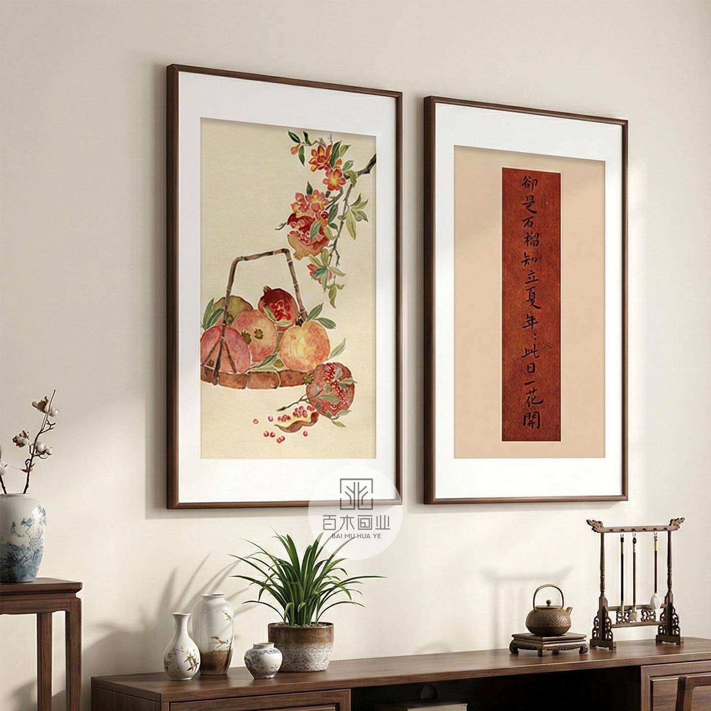 新中式字画挂画茶室中堂客厅玄关装饰画酒店餐厅民宿客栈挂画
