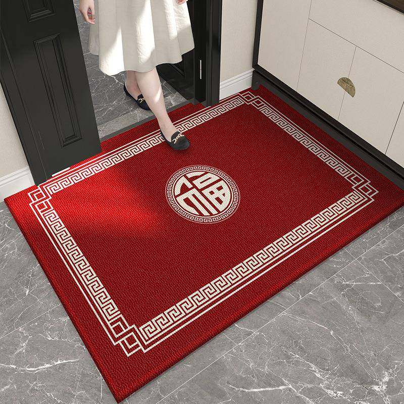 入户门地垫家用进门红色地毯入门垫中式高端门前垫喜庆防滑脚垫子