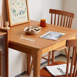 日实木方桌小户型饭桌木正方ILG形桌子原木八仙桌用樱式 桃家木橡