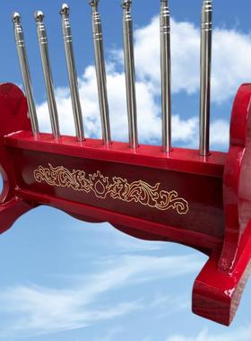 七色令旗底座架双龙实木子五旗VPJ龙伸缩杆七孔令旗旗架子