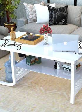 茶几约现代小户型简客厅钢化玻gfcj-003角璃茶几办公室方创意铁艺