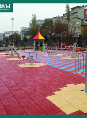 户外儿童乐园防护摔地游垫场室外运动操场RWH游防乐加厚橡胶防滑