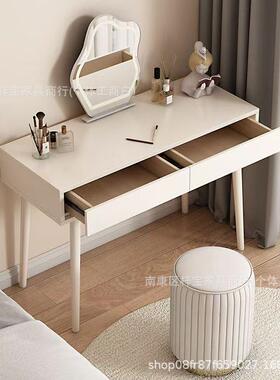 梓宝奶油风极简能梳妆木台CSQ现代简约多功房间卧室小型户实化妆