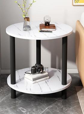 边几双层沙简XLQ小户约型卧简发易方桌室茶几小桌子客厅迷你置物