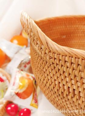 越南秋藤室编脏衣服桶浴家用收杂纳筐装饰筐花篮手编CID织手提物
