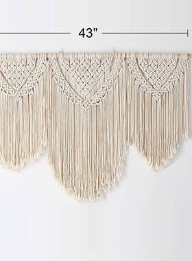 棉绳编织组合挂波西米亚ZAI流苏婚装饰挂饰约装饰毯隔断礼门帘拼