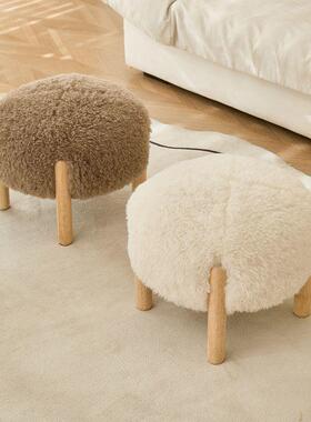 奶油风凳小凳子家用感沙发脚凳茶几坐矮凳坐凳板凳墩GDU脚踏