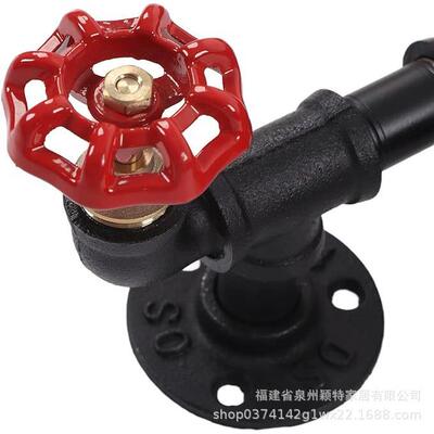 工业风水置式管墙壁铁艺物架复装古美酒吧上墙饰墙壁实UGB木书架