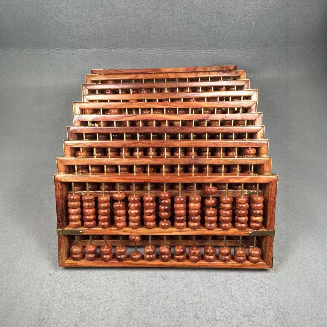 海南黄花梨小型迷你木质工艺算盘十三开海黄算盘男女款随手礼