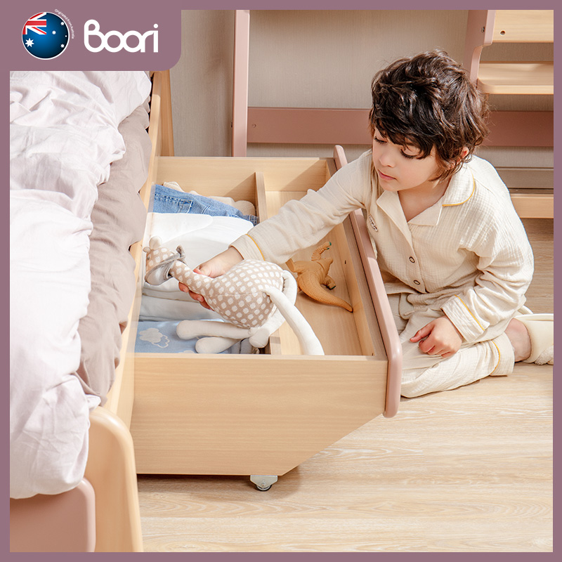 Boori艾芙兰实木儿童床男孩女孩公主床抽屉床1.5米床1.2米单人床