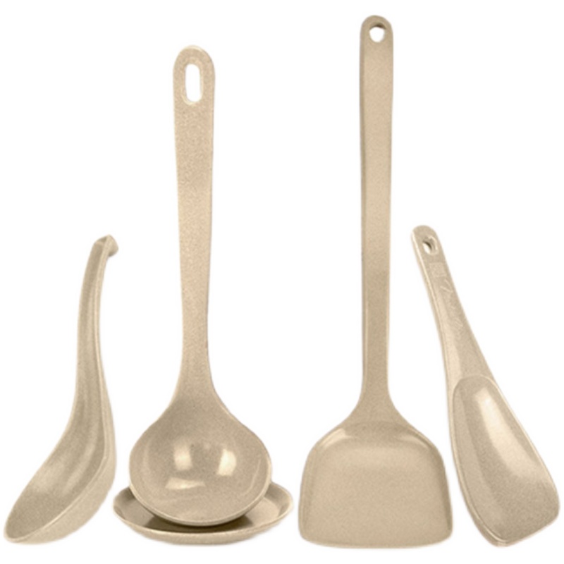 壳氏唯稻谷壳饭勺大汤勺长柄汤勺锅铲不粘饭勺送礼厨具装四件