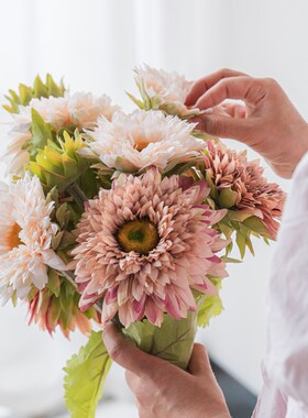 假花仿真花向日葵摆件客厅干花摆设餐桌花太阳花绢花装饰拍摄道具