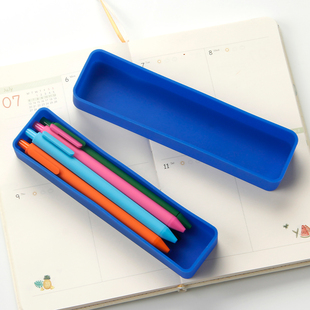 kaco硅胶笔盒小笔盒学生纯色笔盒彩色铅笔盒单层迷你笔盒文具盒