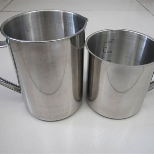 实验室烧杯量杯 500 1000ml 2000毫升304不锈钢量杯 刻度杯