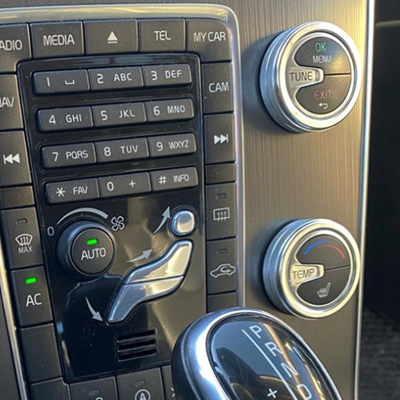 汽车内饰贴片11-1 XC0中控台旋钮装饰圈改装温度空调调节金属盖