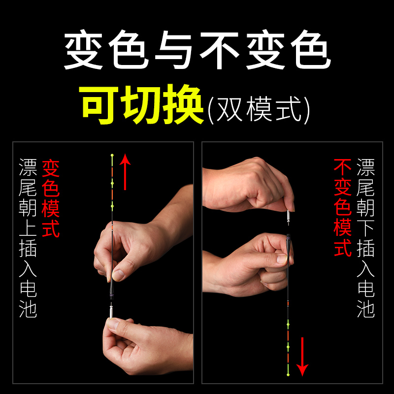 纳米鱼漂重力感应电子漂咬钩变色夜光漂水无影超亮夜钓浮漂鲫鱼漂