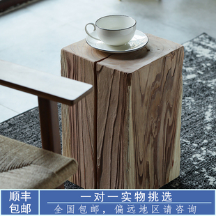 实木方木墩子木桩茶几原木树桩树墩正方形木头墩子家用木墩木桩凳