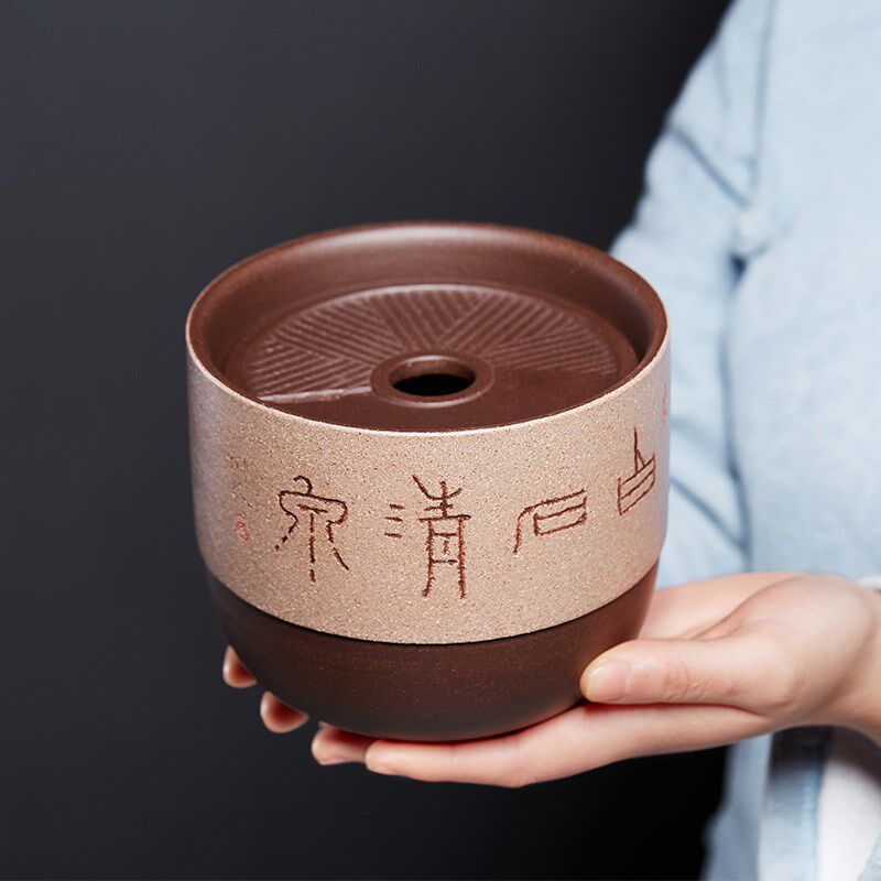 宜兴紫砂茶渣桶茶水桶过滤水缸茶道蓄水缸功夫茶具配件茶叶分离桶
