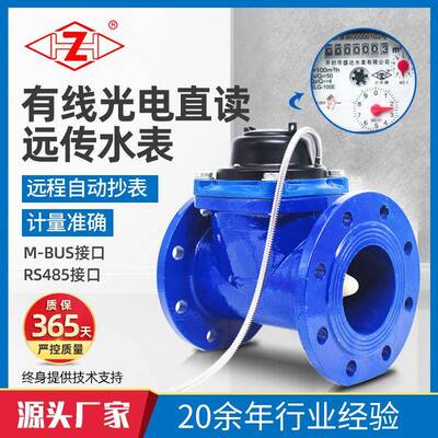 厂供电子远传水表大口径有线光电直读水表多接口RS485干式法兰表