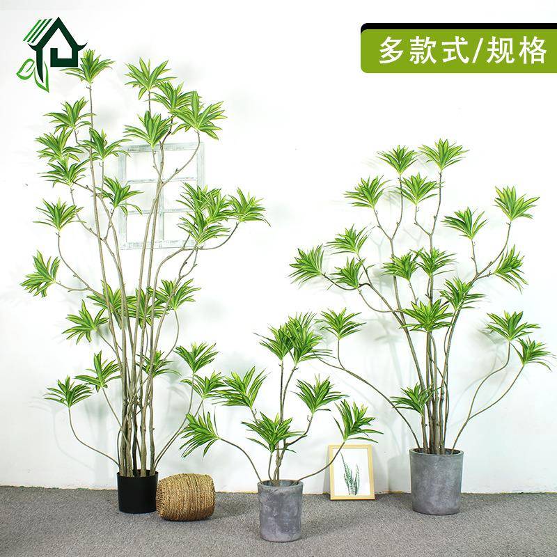 仿真绿植百合竹家居装饰室内摆件假盆栽生植物加密轻奢百合花植物