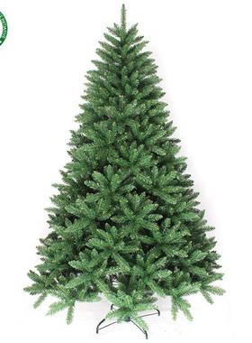 户外加密装饰绿色仿真圣诞树270cmPVC大型商场节日装饰自动树