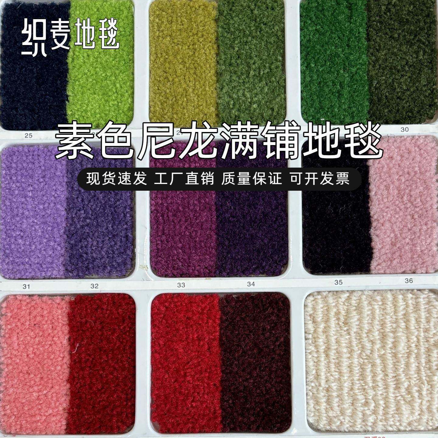 纯色尼龙满铺阻燃地毯卧室客厅办公室酒店展会拍照商用整铺大面积