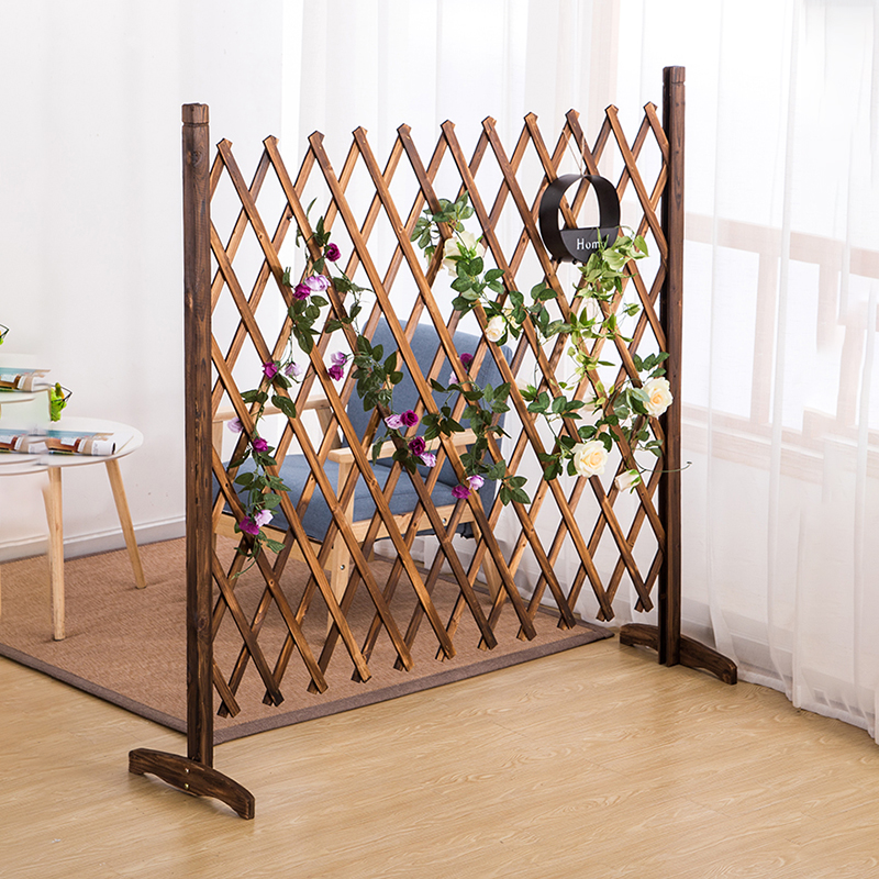 饭店餐饮实木网格栅室内推拉活动屏障装饰简易餐厅隔断栅栏围栏