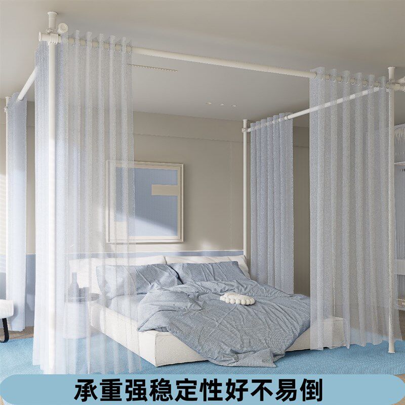 隔断屏风客厅做房间布卧室租房l型U分割遮床挡床位隔断帘顶天立地