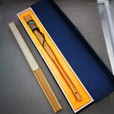 老玉竹折扇 颜色红润 高抛打磨 纯手工文玩扇子 9.5寸 自然老料