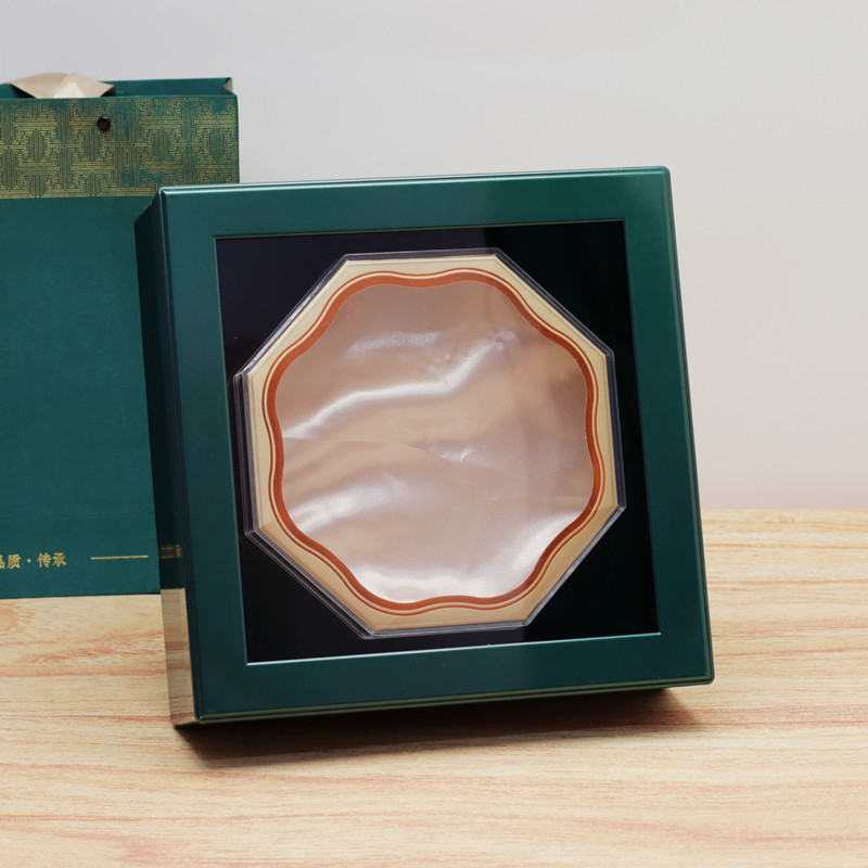 新款绿色开窗通用包装盒高档烤漆250g500g花旗石斛海参礼品盒空盒